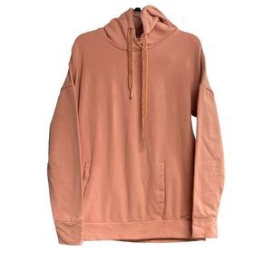 AVEC LES FILLES Women’s Hooded Cut-Out Peach Sweatshirt Size Medium‎